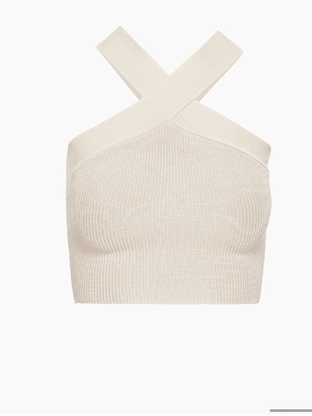 Babaton Sculpt Knit Criss Cross Cropped Tank in Dark Grey